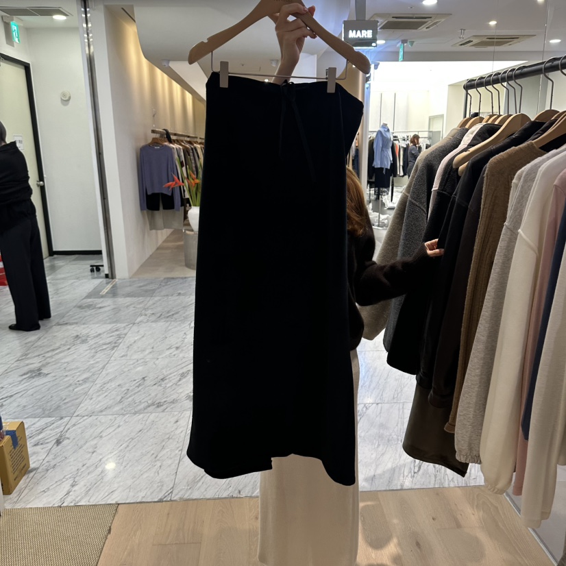VERVEINE東大門代購女裝新款時尚推薦人氣真品熱賣長裙抽繩VERVEINE長裙圖色3黑色