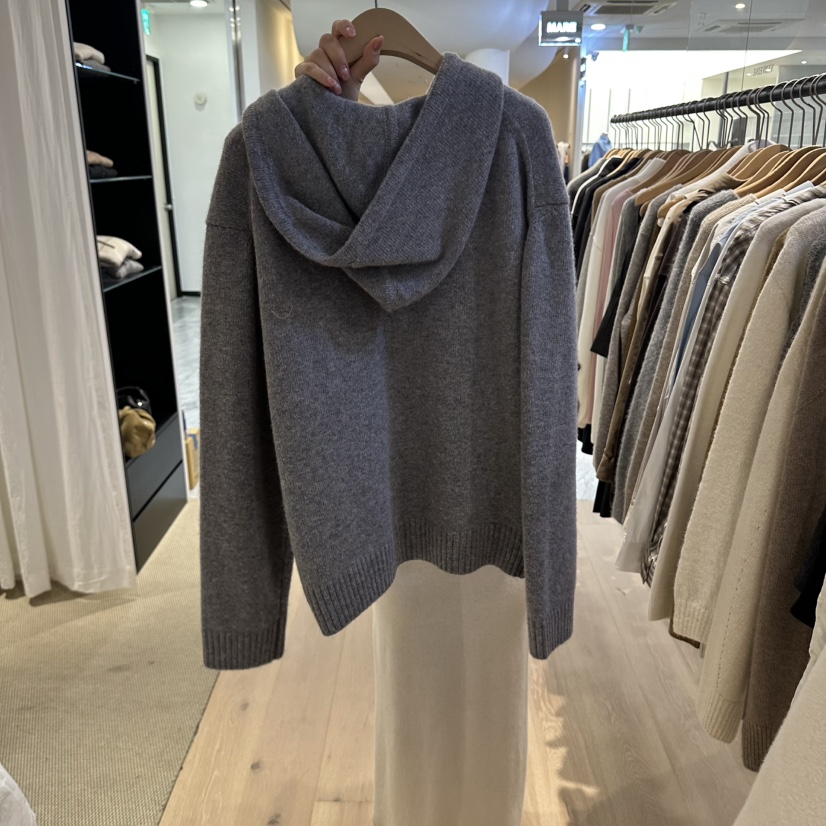 VERVEINE韓國代購女裝新品時尚真品推薦毛衣拉鏈連帽衫羊絨VERVEINE毛衣