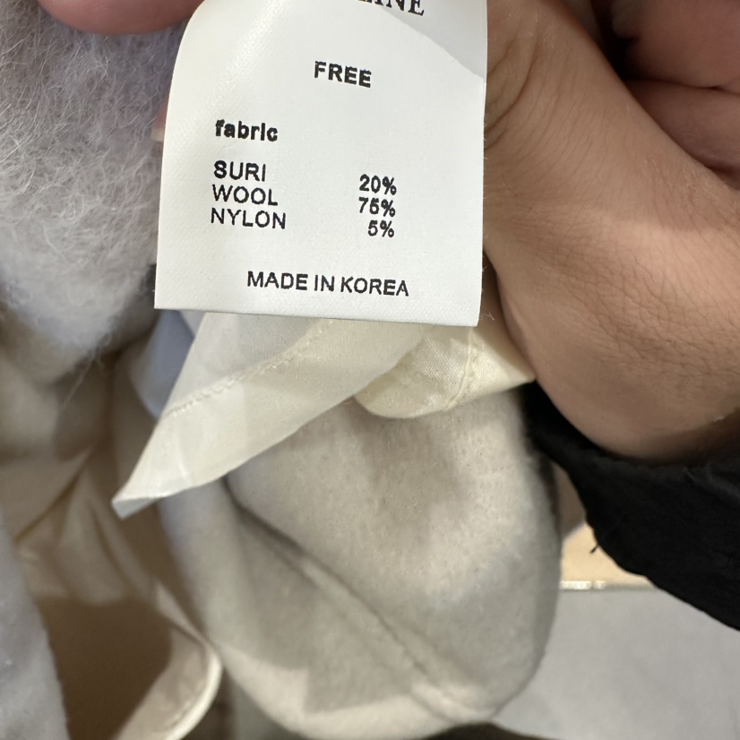 VERVEINE韓國代購女裝新款熱賣短款大衣毛圈布羊駝毛含腰帶手工VERVEINE短款大衣