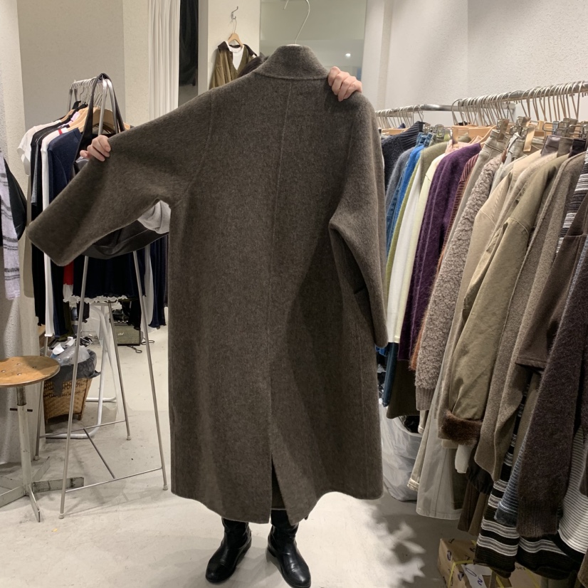 SSENIQUE韓國直郵女裝新品熱賣休閑人氣中長款大衣高領雙層SSENIQUE中長款大衣