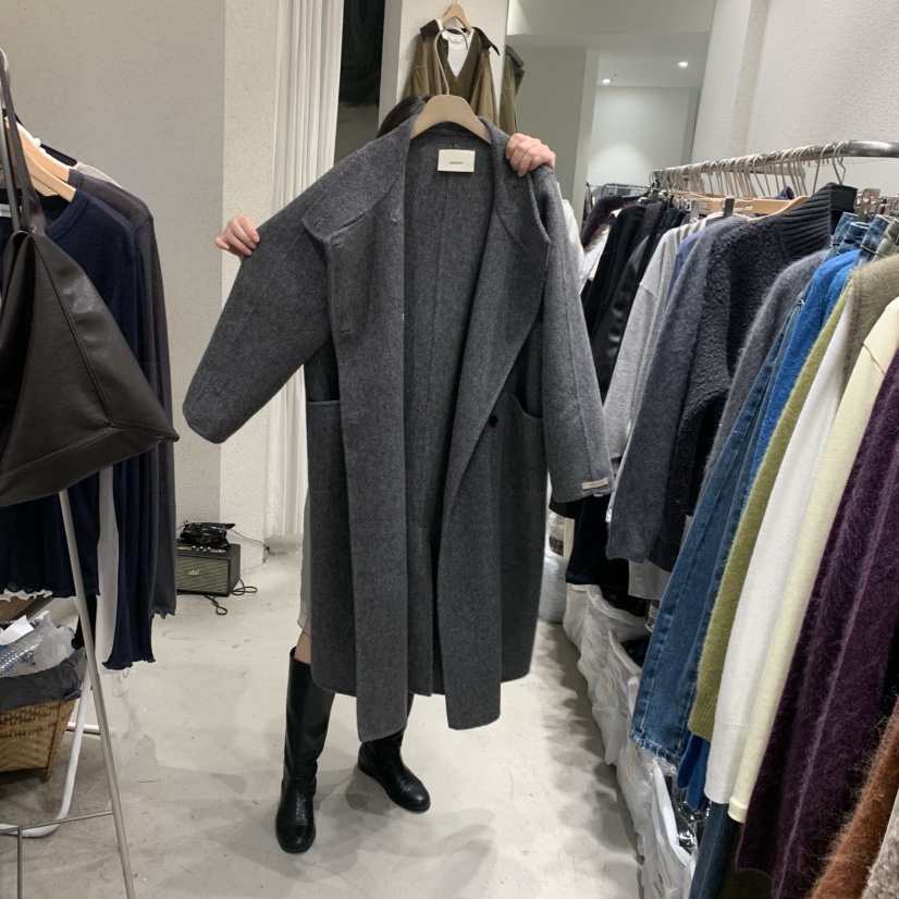 SSENIQUE韓國直郵女裝新品熱賣休閑人氣中長款大衣高領雙層SSENIQUE中長款大衣圖色2