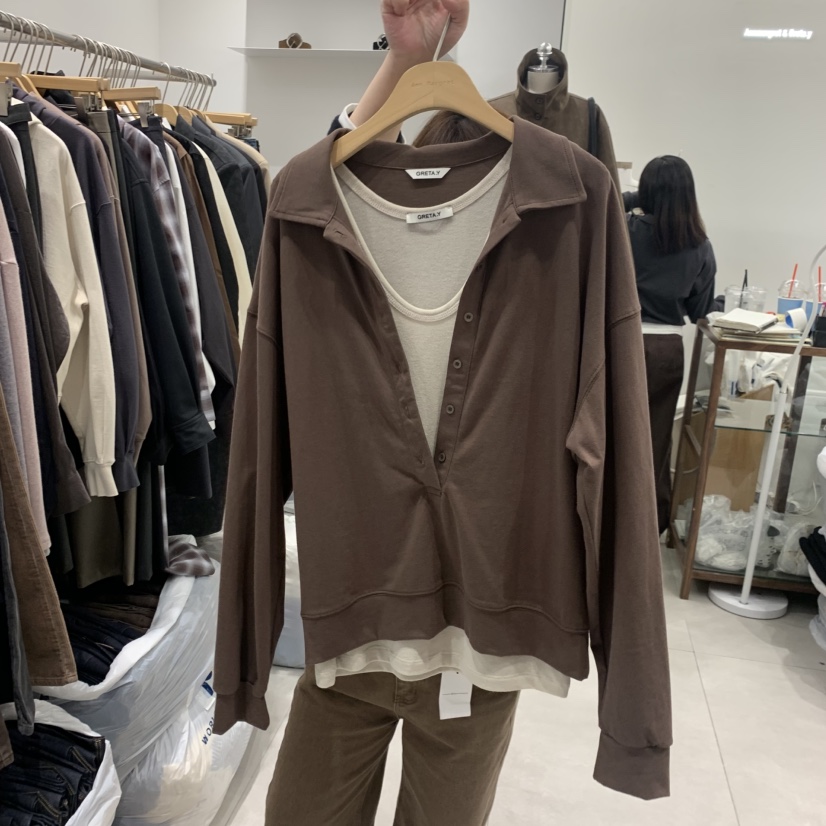 ANN MARGRET韓國代購女士新款休閑長袖T恤不含內搭GRETA.Y長袖T恤圖色2