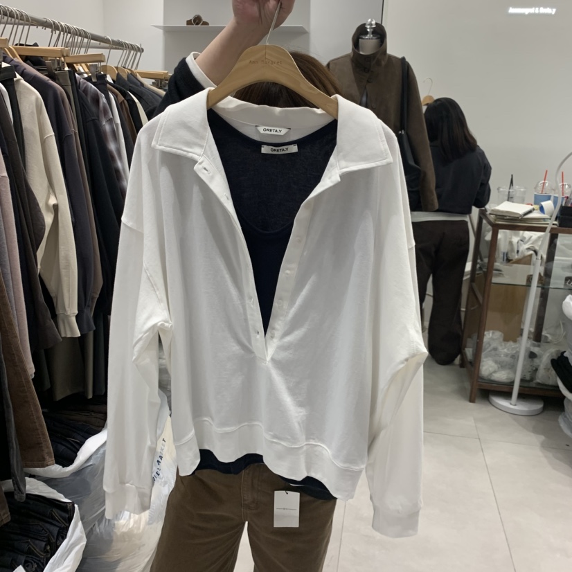 ANN MARGRET韓國代購女士新款休閑長袖T恤不含內搭GRETA.Y長袖T恤圖色3