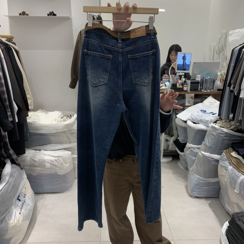ANN MARGRET東大門代購女士新品熱賣牛仔褲不含腰帶直筒經典GRETA.Y牛仔褲