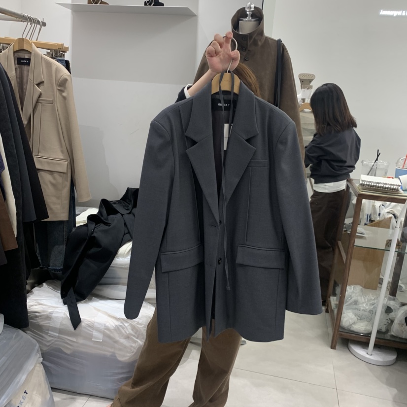 ANN MARGRET東大門直郵女士新款推薦西裝西服腰帶褶裥GRETA.Y西裝/西服圖色1