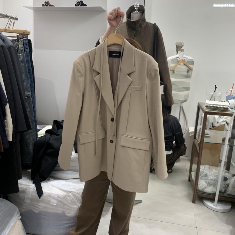 ANN MARGRET東大門直郵女士新款推薦西裝西服腰帶褶裥GRETA.Y西裝/西服圖色2