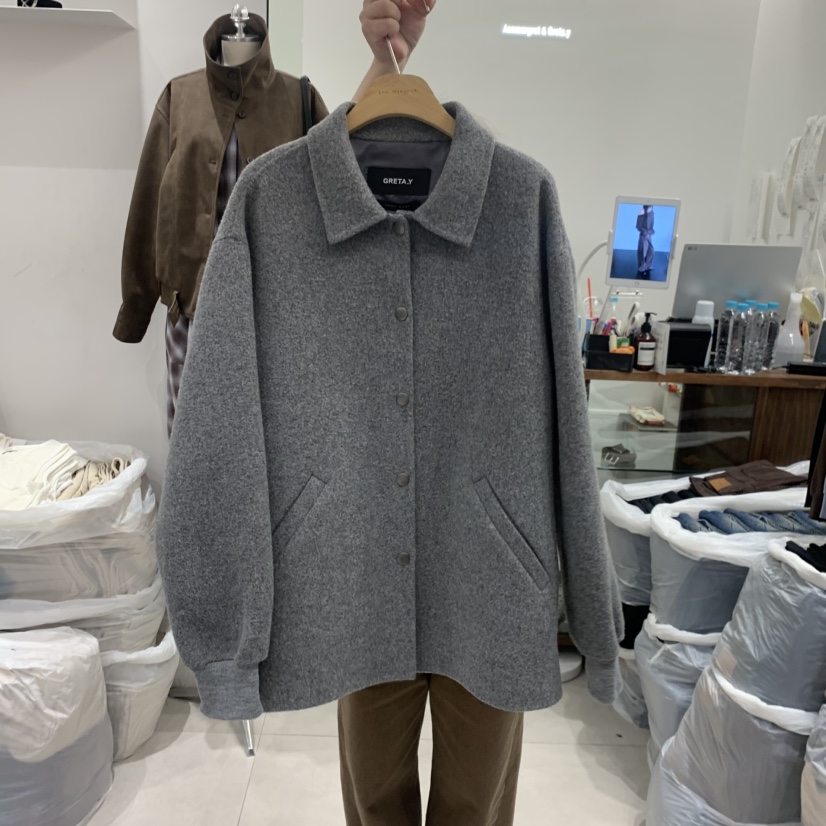 ANN MARGRET東大門代購女裝新品人氣短款大衣GRETA.Y短款大衣圖色2