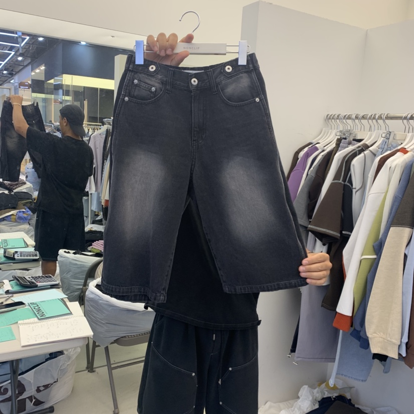 NON CLIP東大門直郵女士新品人氣真品熱賣短褲水洗牛仔布NON CLIP短褲圖色1