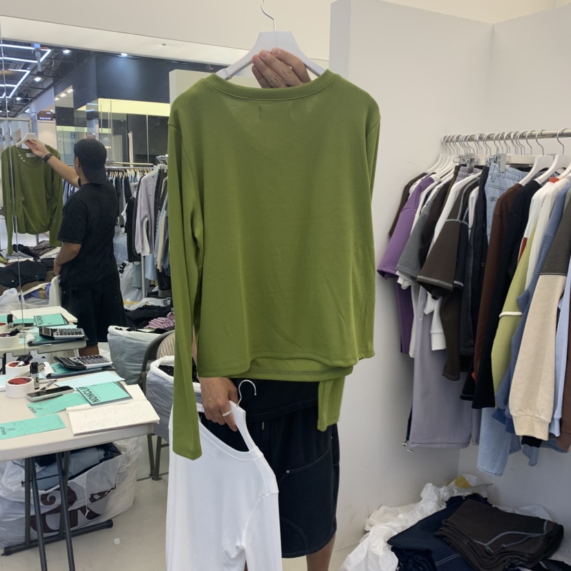 NON CLIP東大門代購女裝新品人氣時尚推薦真品長袖T恤紐扣NON CLIP長袖T恤