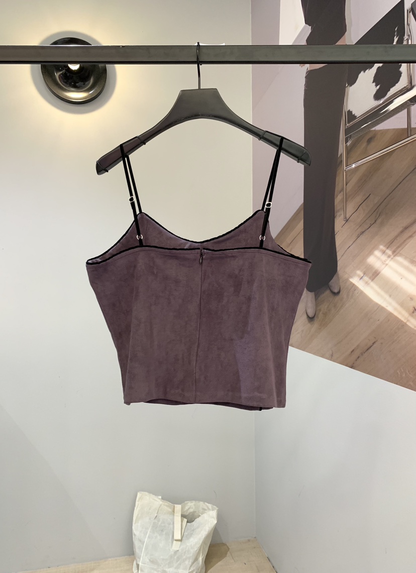 SOFTNESS韓國直郵女裝新品時尚人氣真品吊帶背心麂皮撞色Softness/Cosmic吊帶/背心
