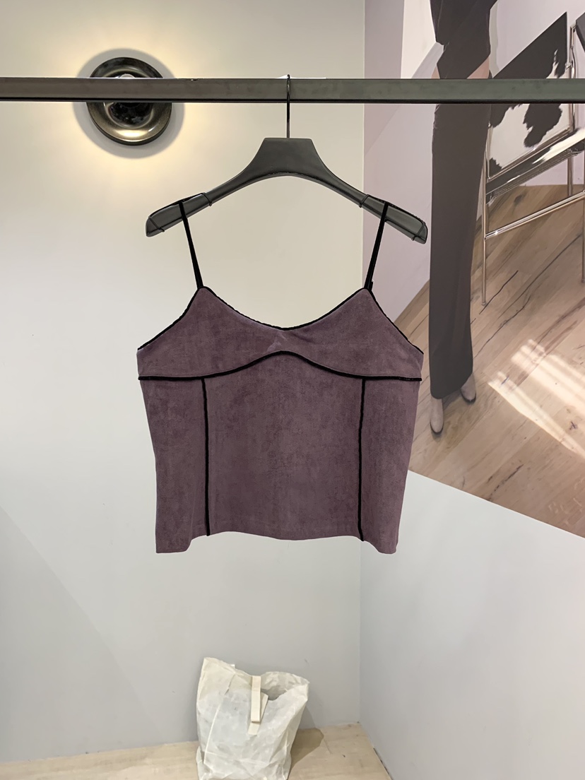 SOFTNESS韓國直郵女裝新品時尚人氣真品吊帶背心麂皮撞色Softness/Cosmic吊帶/背心圖色1