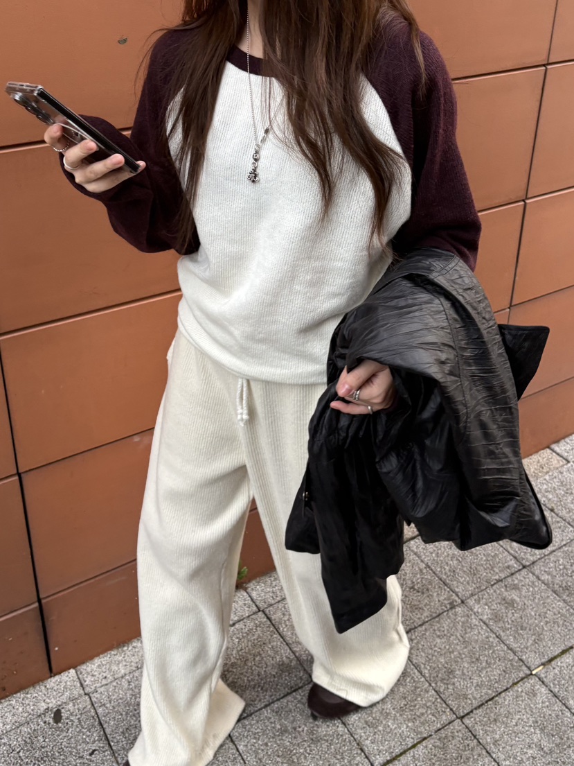 MUGE東大門代購女裝新品人氣時尚真品休閑熱賣休閑褲羅紋MUGE休閑褲