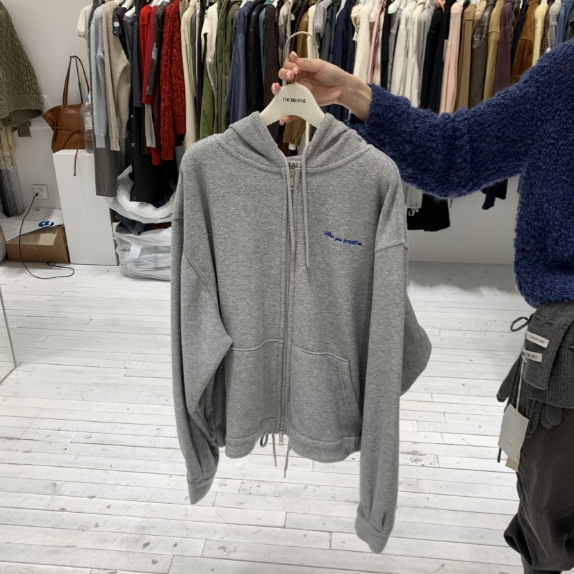 BREATHE韓國代購女裝新品推薦真品休閑衛衣連帽衫加絨毛圈布BREATHE衛衣圖色2