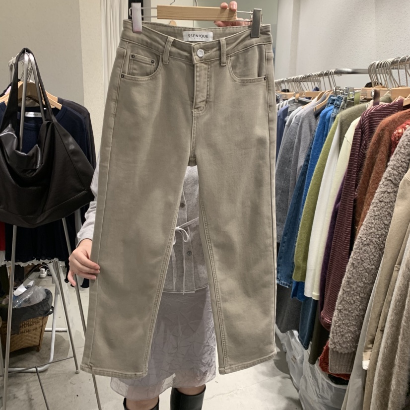 SSENIQUE韓國直郵女裝新品時尚休閑熱賣休閑褲拉絨修身磨毛SSENIQUE休閑褲圖色2