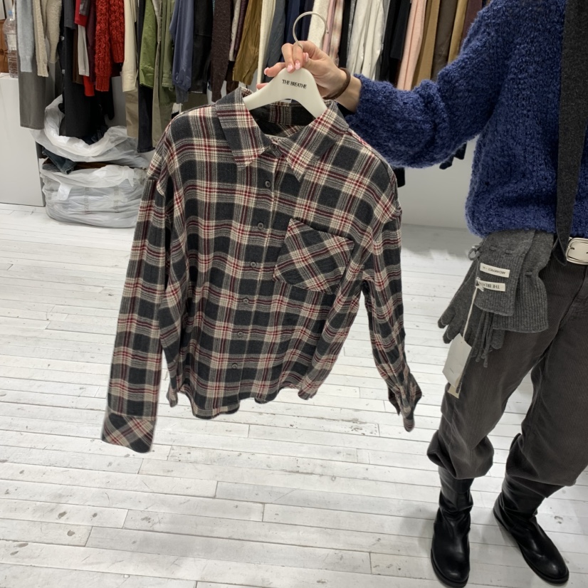 BREATHE韓國代購女裝新品熱賣真品時尚推薦襯衫蕾絲衫格紋BREATHE襯衫/蕾絲衫圖色2