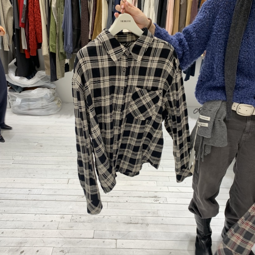 BREATHE韓國代購女裝新品熱賣真品時尚推薦襯衫蕾絲衫格紋BREATHE襯衫/蕾絲衫圖色3