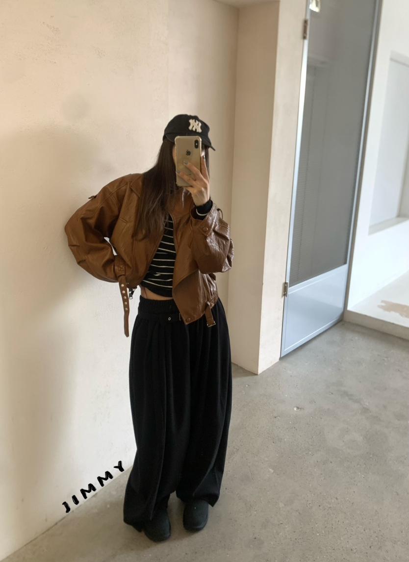 JIMMY東大門直郵女士新品時尚熱賣休閑推薦人氣真品皮衣短款JIMMY/REMAKE皮衣