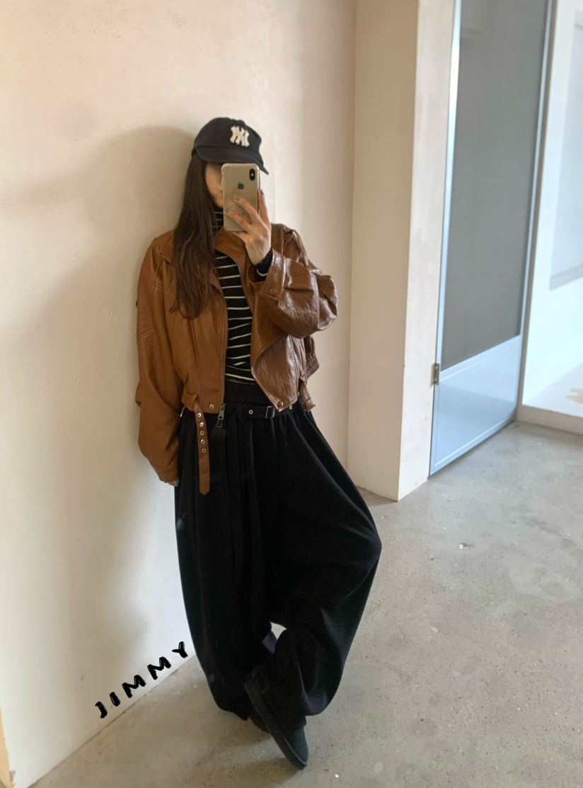 JIMMY東大門直郵女士新品時尚熱賣休閑推薦人氣真品皮衣短款JIMMY/REMAKE皮衣