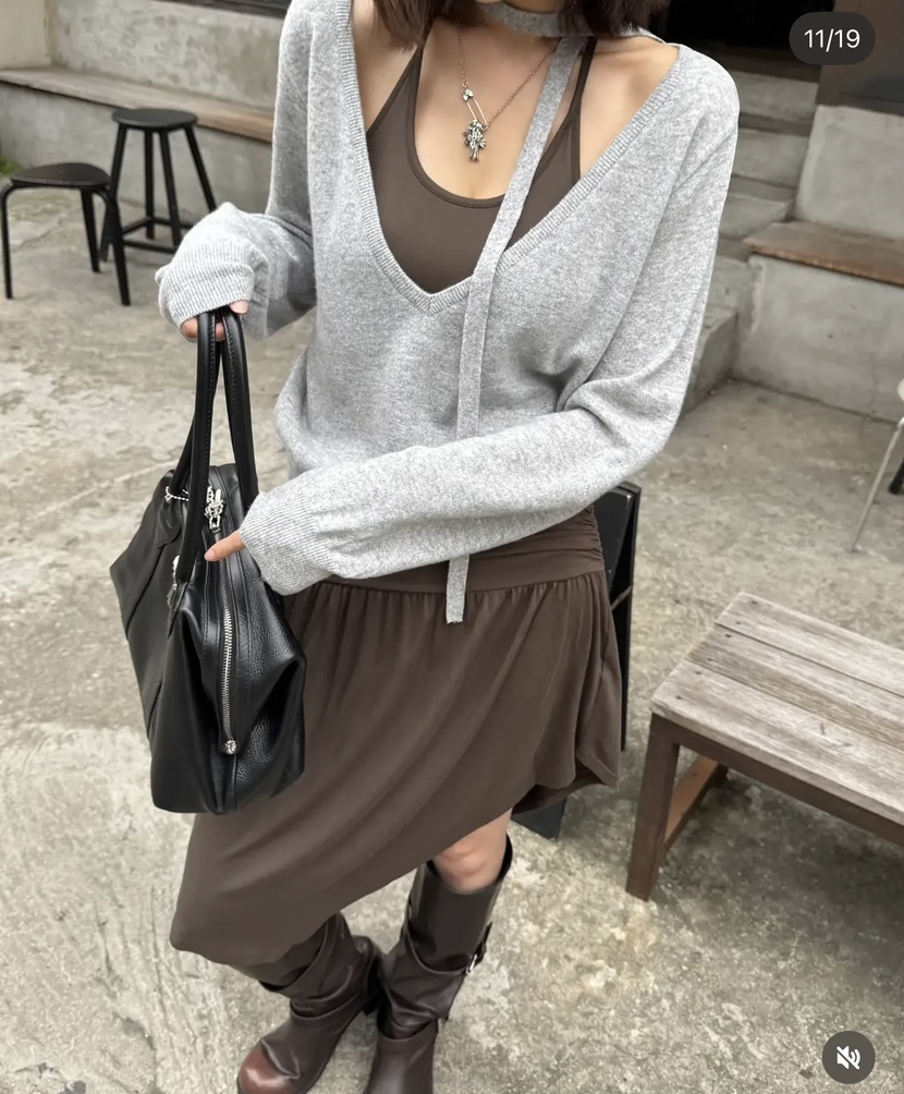 PAIRING東大門實拍女裝新品人氣時尚推薦休閑針織衫羊毛100PAIRING針織衫圖色4