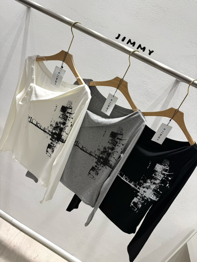 JIMMY韓國直郵女裝新款熱賣時尚人氣休閑推薦真品長袖T恤JIMMY/REMAKE長袖T恤