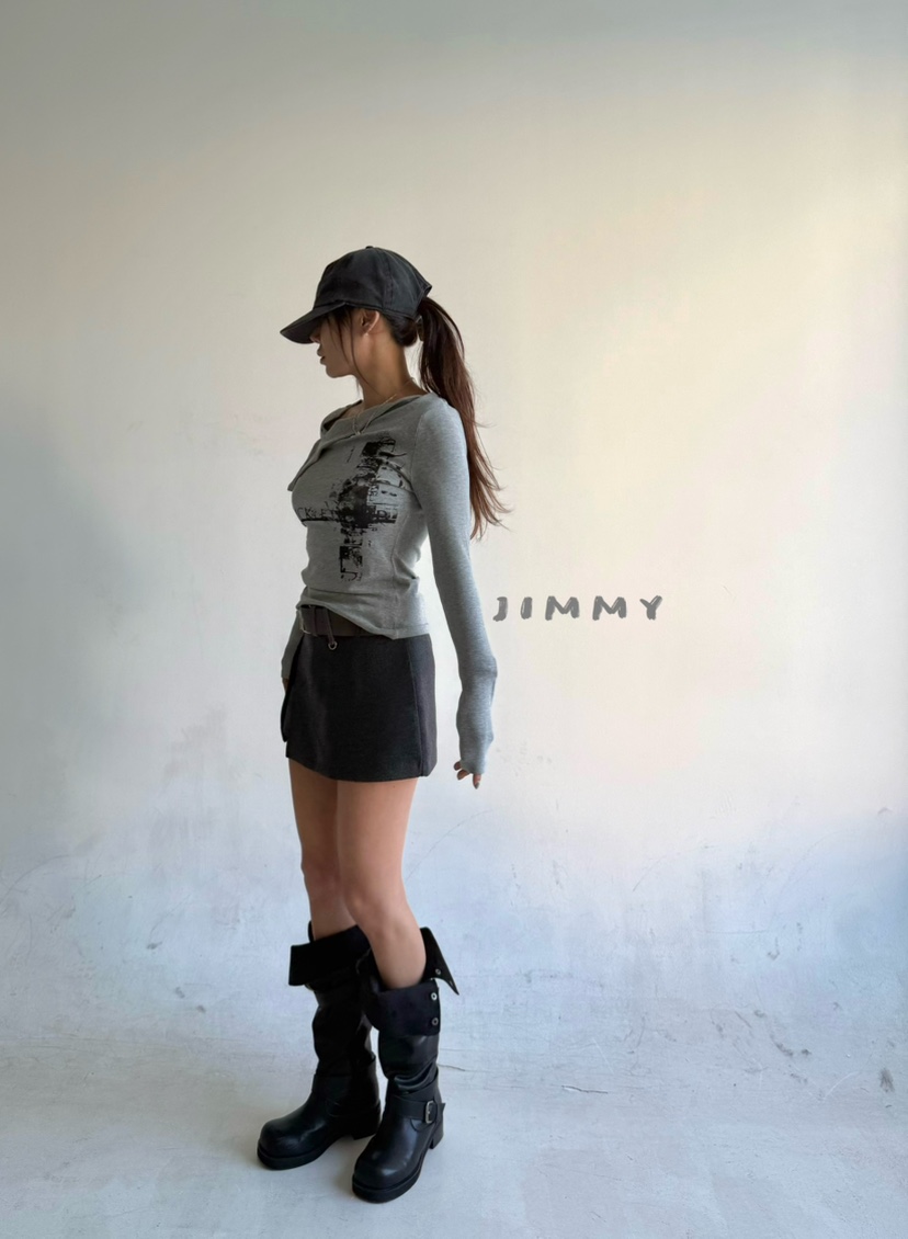 JIMMY韓國直郵女裝新款熱賣時尚人氣休閑推薦真品長袖T恤JIMMY/REMAKE長袖T恤
