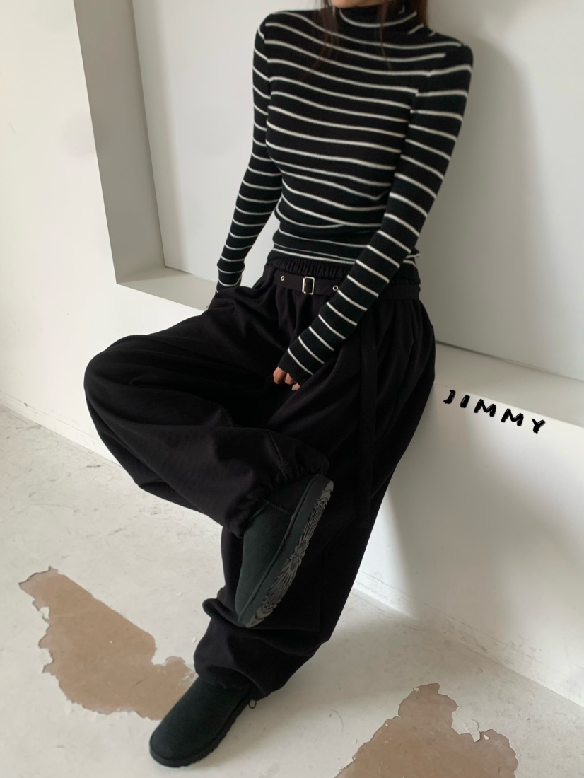 JIMMY韓國代購女士新品時尚熱賣人氣休閑推薦真品針織衫條紋JIMMY/REMAKE針織衫