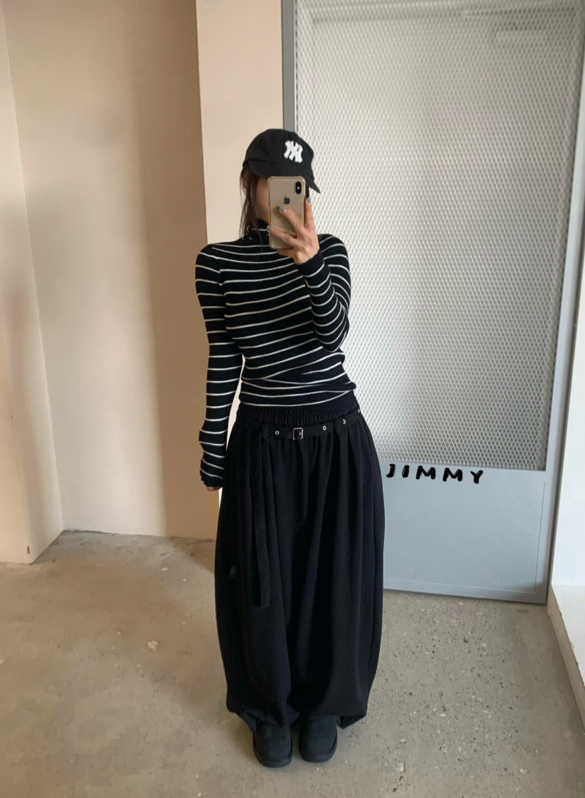 JIMMY韓國代購女士新品時尚熱賣人氣休閑推薦真品針織衫條紋JIMMY/REMAKE針織衫