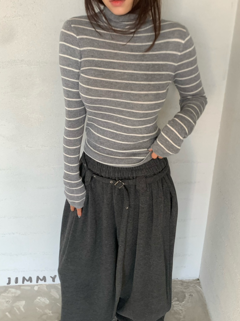 JIMMY韓國代購女士新品時尚熱賣人氣休閑推薦真品針織衫條紋JIMMY/REMAKE針織衫