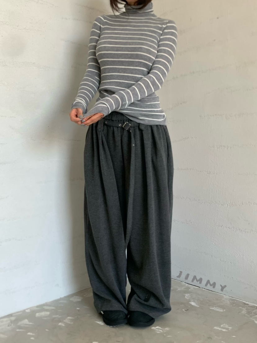 JIMMY東大門實拍女裝新款推薦時尚休閑褲含腰帶闊腿褲系帶JIMMY/REMAKE休閑褲