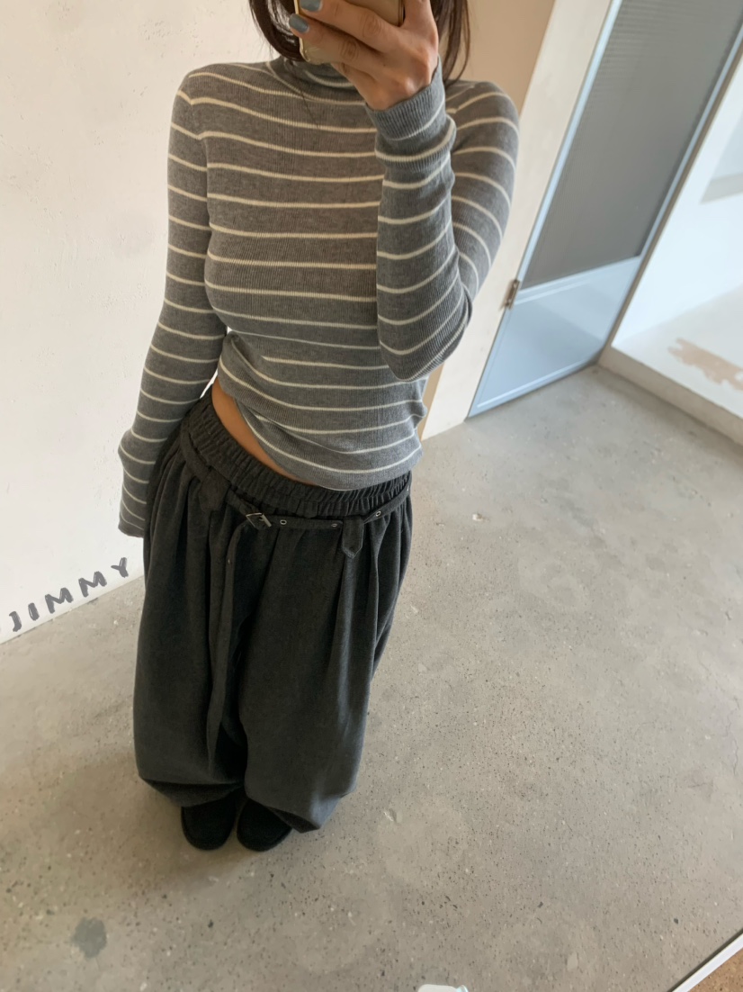 JIMMY東大門實拍女裝新款推薦時尚休閑褲含腰帶闊腿褲系帶JIMMY/REMAKE休閑褲