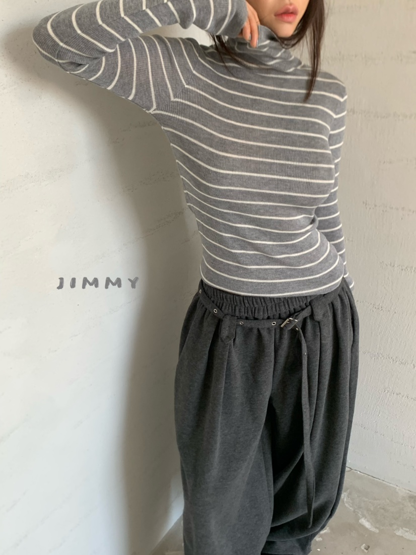 JIMMY東大門實拍女裝新款推薦時尚休閑褲含腰帶闊腿褲系帶JIMMY/REMAKE休閑褲