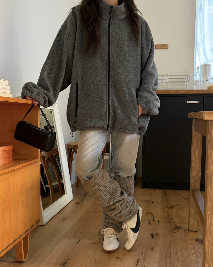 PEBBLE韓國直郵女士新品人氣時尚熱賣休閑推薦夾克抓絨拉鏈PEBBLE夾克