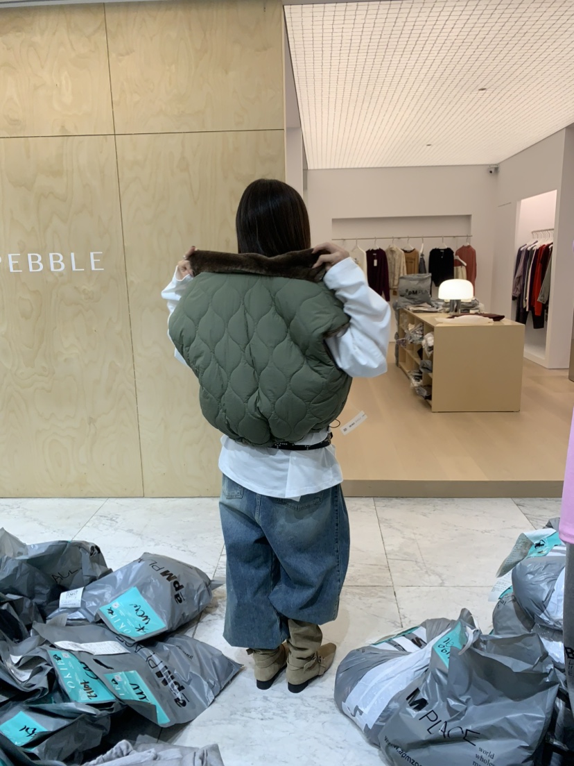 OKIE東大門代購女士新品真品推薦休閑熱賣馬甲兩面穿雙面OKIE馬甲
