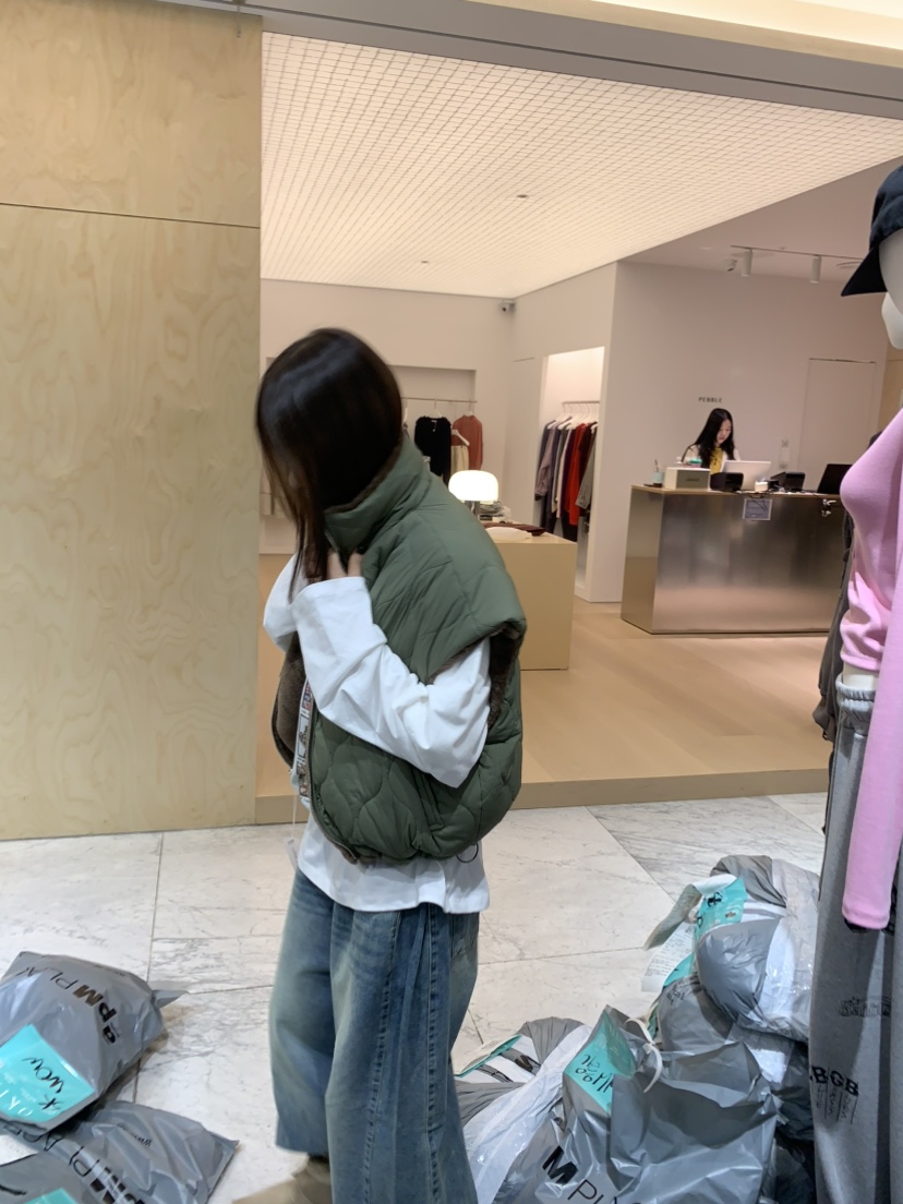 OKIE東大門代購女士新品真品推薦休閑熱賣馬甲兩面穿雙面OKIE馬甲