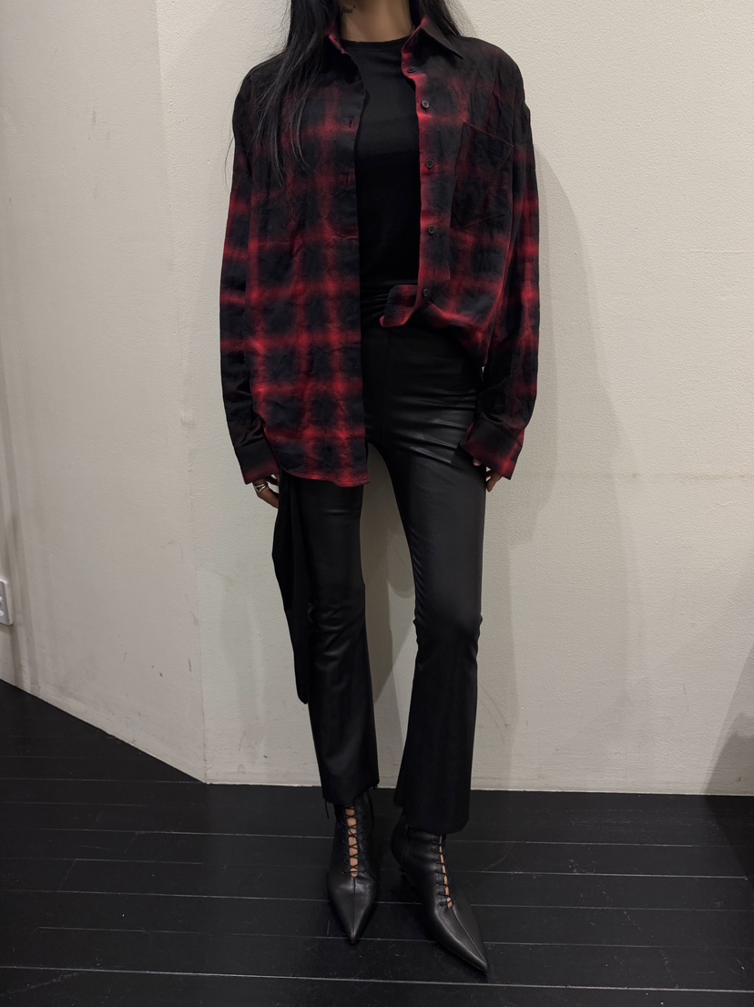 ABBEYLEE韓國代購女裝新款時尚人氣休閑襯衫蕾絲衫水洗格子ABBEYLEE襯衫/蕾絲衫