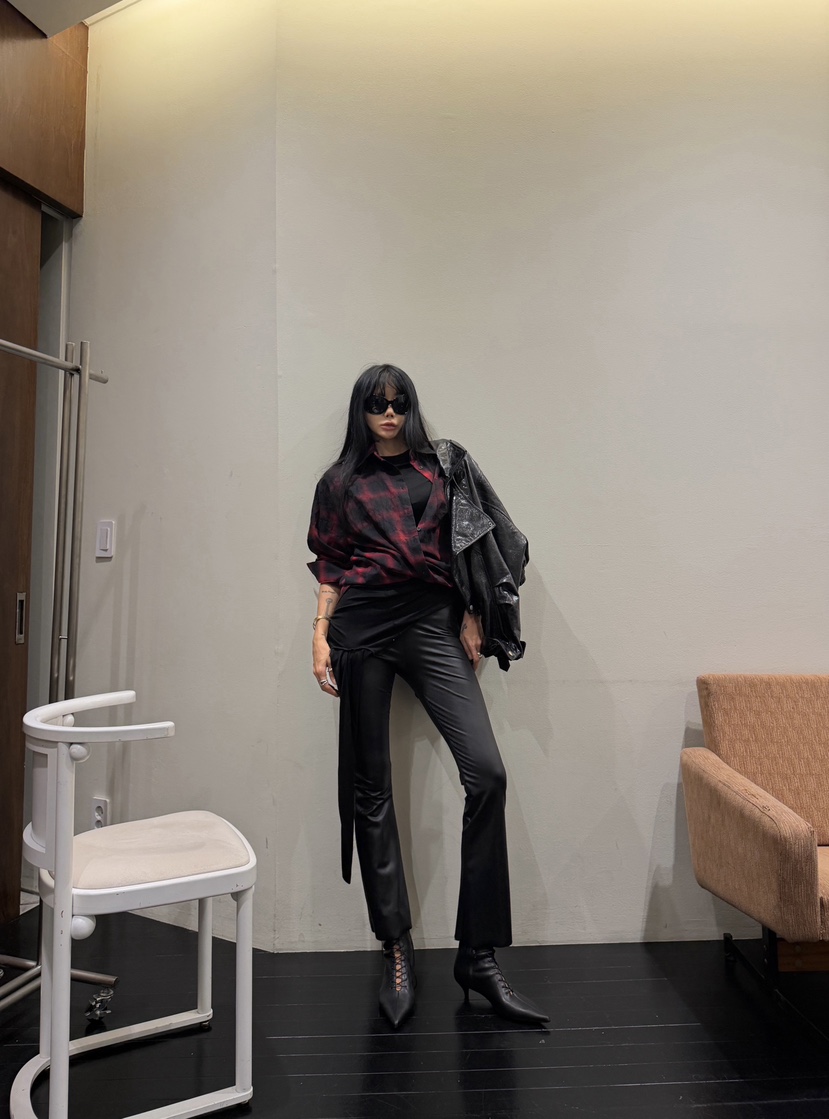 ABBEYLEE韓國代購女裝新款時尚人氣休閑襯衫蕾絲衫水洗格子ABBEYLEE襯衫/蕾絲衫