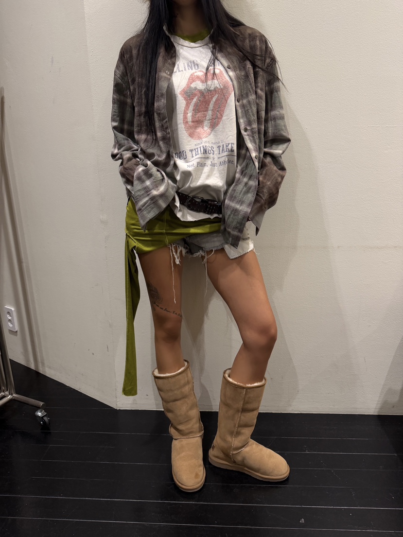 ABBEYLEE韓國代購女裝新款時尚人氣休閑襯衫蕾絲衫水洗格子ABBEYLEE襯衫/蕾絲衫