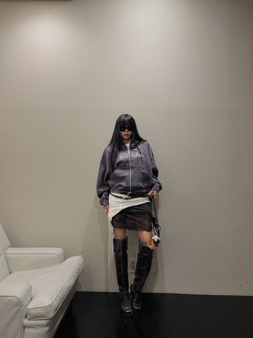 ABBEYLEE東大門直郵女士新款時尚真品推薦衛衣拉鏈連帽衫ABBEYLEE衛衣