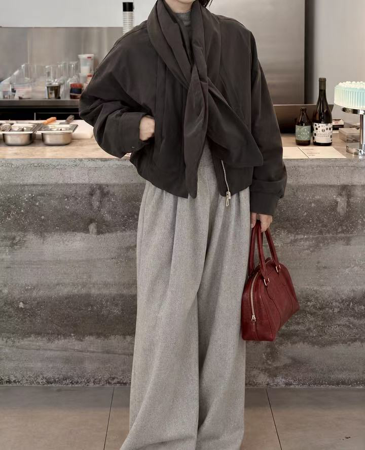 BUTTER-P韓國代購女裝新款休閑熱賣短款羽絨服羽絨服含圍巾BUTTER-P短款羽絨服