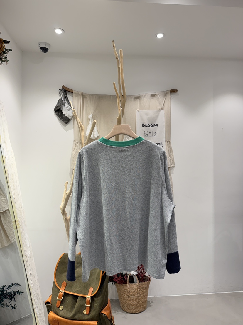 BLOOM東大門直郵女士新品熱賣人氣時尚真品長袖T恤棉質撞色BLOOM-S長袖T恤