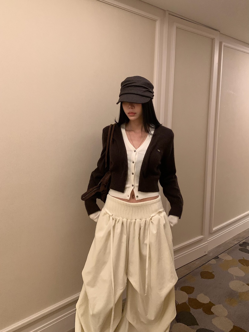 BADCALM韓國直郵女裝新款熱賣休閑人氣時尚真品開衫雙層開衫BADCALM開衫