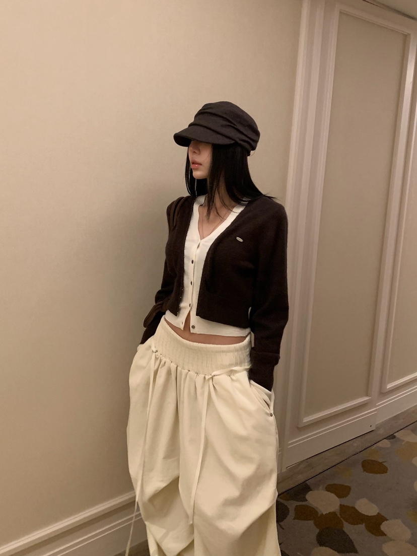 BADCALM韓國直郵女裝新款熱賣休閑人氣時尚真品開衫雙層開衫BADCALM開衫