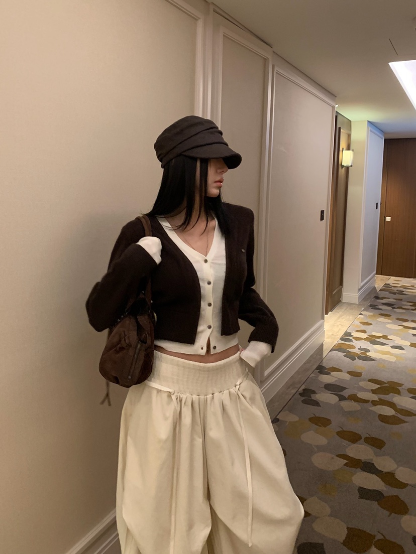 BADCALM韓國直郵女裝新款熱賣休閑人氣時尚真品開衫雙層開衫BADCALM開衫