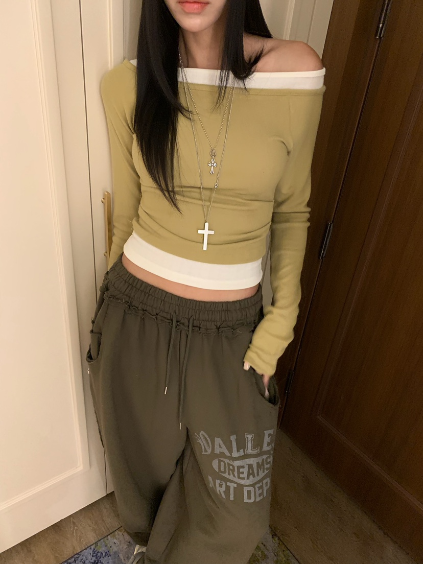 BADCALM韓國直郵女士新款熱賣休閑真品時尚人氣推薦長袖T恤BADCALM長袖T恤