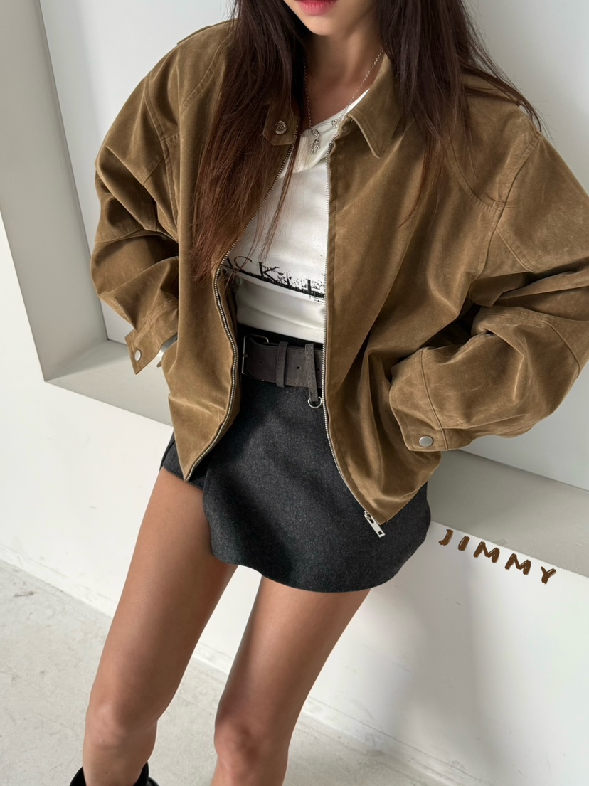 JIMMY東大門直郵女裝新品人氣熱賣時尚推薦休閑真品夾克麂皮JIMMY/REMAKE夾克