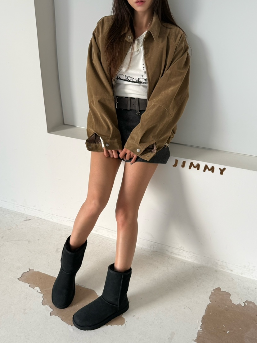 JIMMY東大門直郵女裝新品人氣熱賣時尚推薦休閑真品夾克麂皮JIMMY/REMAKE夾克