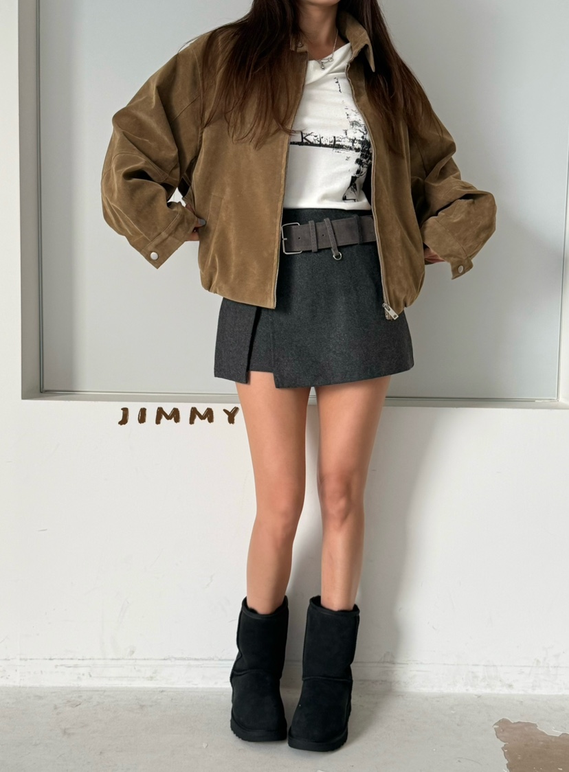 JIMMY東大門直郵女裝新品人氣熱賣時尚推薦休閑真品夾克麂皮JIMMY/REMAKE夾克