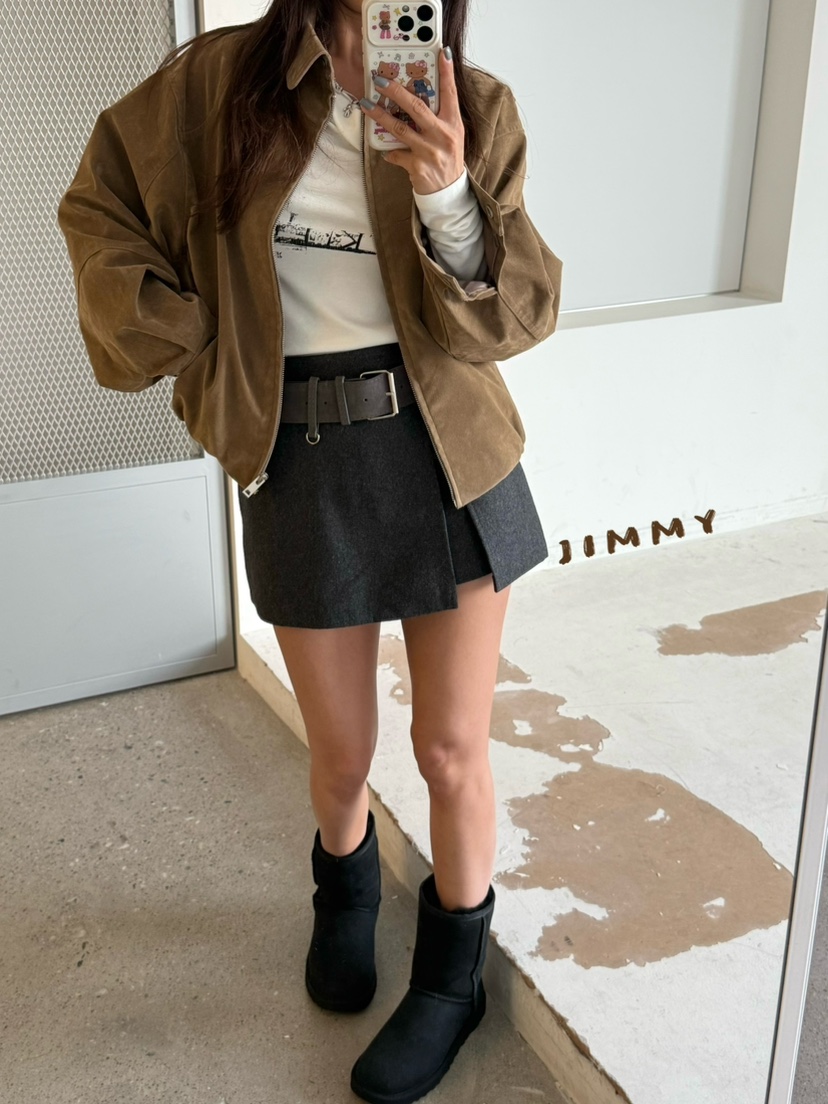 JIMMY東大門直郵女裝新品人氣熱賣時尚推薦休閑真品夾克麂皮JIMMY/REMAKE夾克