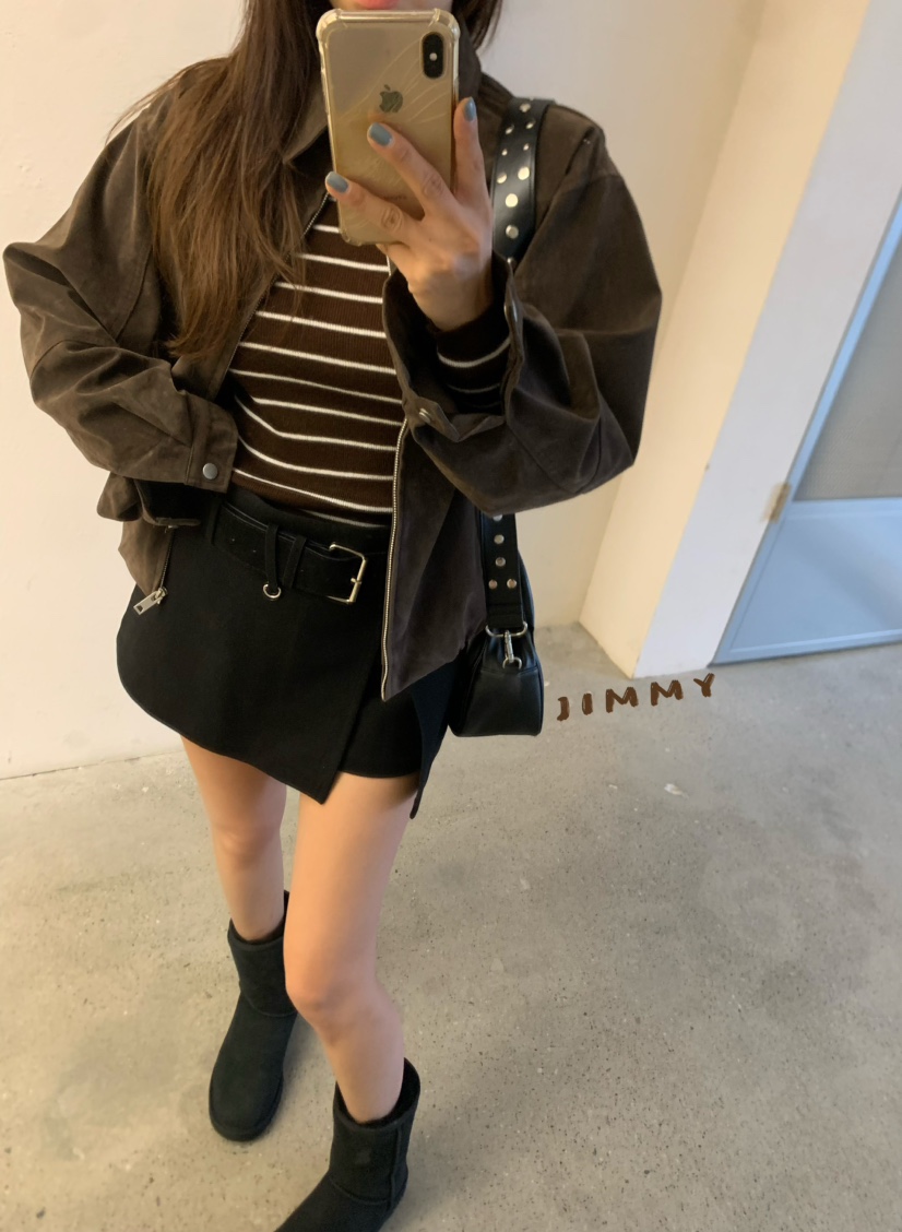 JIMMY東大門直郵女裝新品人氣熱賣時尚推薦休閑真品夾克麂皮JIMMY/REMAKE夾克