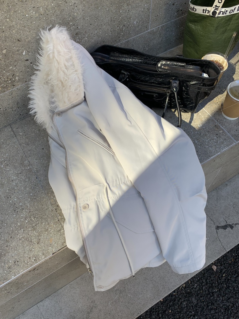 LOFN韓國代購女士新品推薦熱賣休閑人氣真品時尚長款棉服LOFN長款棉服